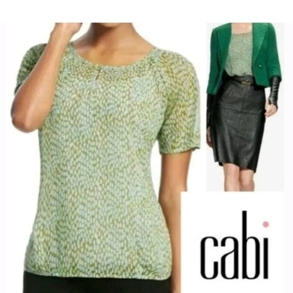 Cabi Green Pebble Blouse XS - Picture 2 of 8